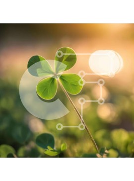 Intra Συλλεκτικό Ξύλινο Παζλ Plywood  4mm - Τυχερό τετράφυλλο τριφύλλι σε ζωντανό χωράφι Σε Ξύλινο Κουτί - Διαστάσεις: 10x10 cm – 25 κομμάτια