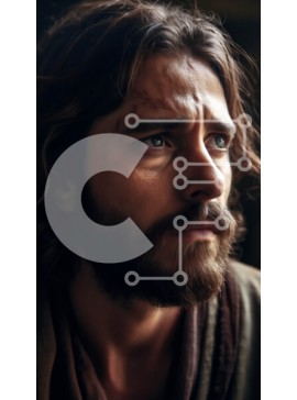 Intra Συλλεκτικό Ξύλινο Παζλ Plywood  4mm - Σοβαρός γενειοφόρος άνδρας με καφέ ρόμπα που κοιτάζει από απόσταση Σε Ξύλινο Κουτί - Διαστάσεις Puzzle: 10x10 cm – 25 κομμάτια