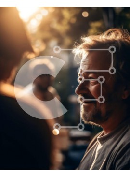 Intra Συλλεκτικό Ξύλινο Παζλ Plywood  4mm - Χαμογελαστός Μεσήλικας σε εξωτερικούς χώρους | Φωτογραφία Αρχείου Σε Ξύλινο Κουτί - Διαστάσεις Puzzle: 10x10 cm – 25 κομμάτια