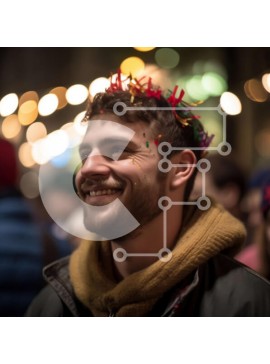 Intra Συλλεκτικό Ξύλινο Παζλ Plywood  4mm - Χαμογελαστός άνδρας που φορά το στέμμα των Streamers με καφέ σακάκι Σε Ξύλινο Κουτί - Διαστάσεις Puzzle: 10x10 cm – 25 κομμάτια