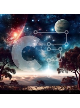 Intra Συλλεκτικό Ξύλινο Παζλ Plywood  4mm - Αιθέρια εικόνα του νυχτερινού ουρανού με αστέρια και δέντρα Σε Ξύλινο Κουτί - Διαστάσεις: 10x10 cm – 25 κομμάτια