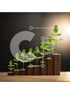 Intra Συλλεκτικό Ξύλινο Παζλ Plywood  4mm - Μικρά φυτά σε ξύλινους όγκους που αντιπροσωπεύουν την ανάπτυξη και την ανάπτυξη Σε Ξύλινο Κουτί - Διαστάσεις Puzzle: 10x10 cm – 25 κομμάτια