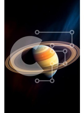 Σετ των 2 Intra Συλλεκτικό Ξύλινο Παζλ Plywood  4mm - Εκπληκτική εικόνα του Κρόνου με τους εμβληματικούς δακτυλίους του Σε Ξύλινο Κουτί - Διαστάσεις: 10x10 cm – 25 κομμάτια