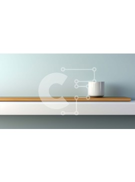 Intra Συλλεκτικό Ξύλινο Παζλ Plywood  4mm - Λευκό βάζο σε ξύλινο ράφι σε γαλάζιο τοίχο Σε Ξύλινο Κουτί - Διαστάσεις Puzzle: 10x10 cm – 25 κομμάτια