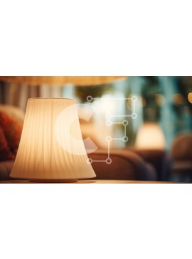 Intra Συλλεκτικό Ξύλινο Παζλ Plywood  4mm - Λευκό φωτιστικό σε ξύλινο τραπέζι σε δωμάτιο με χαμηλό φωτισμό Σε Ξύλινο Κουτί - Διαστάσεις Puzzle: 10x10 cm – 25 κομμάτια