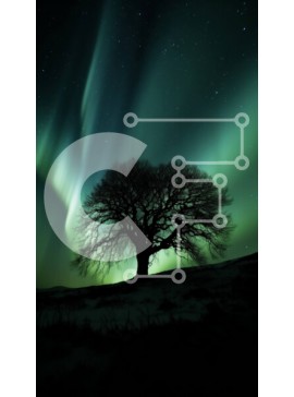 Σετ των 2 Intra Συλλεκτικό Ξύλινο Παζλ Plywood  4mm - Όμορφη εικόνα της Aurora Borealis και ενός μοναχικού δέντρου στο χιόνι Σε Ξύλινο Κουτί - Διαστάσεις: 10x10 cm – 25 κομμάτια