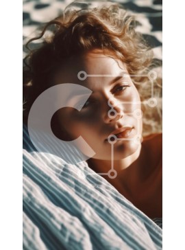 Intra Συλλεκτικό Ξύλινο Παζλ Plywood  4mm - Relaxing Beach Day: Γυναίκα με ριγέ πουκάμισο Σε Ξύλινο Κουτί - Διαστάσεις Puzzle: 10x10 cm – 25 κομμάτια