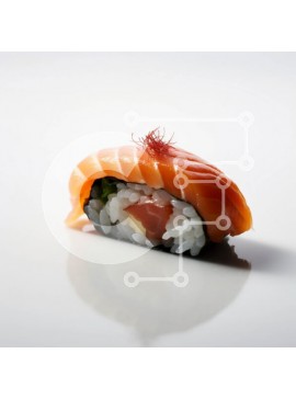 Σετ των 2 Intra Συλλεκτικό Ξύλινο Παζλ Plywood  4mm - Νόστιμο ρολό σούσι με φρέσκο ​​σολομό και κρεμώδες αβοκάντο Σε Ξύλινο Κουτί - Διαστάσεις: 10x10 cm – 25 κομμάτια