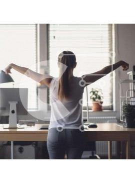 Intra Συλλεκτικό Ξύλινο Παζλ Plywood  4mm - Αποφασισμένη γυναίκα που εργάζεται στο γραφείο της στο γραφείο με θέα στον ορίζοντα της πόλης Σε Ξύλινο Κουτί - Διαστάσεις Puzzle: 10x10 cm – 25 κομμάτια