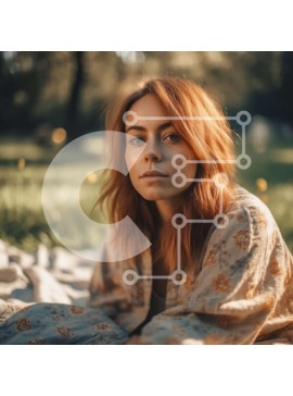 Intra Συλλεκτικό Ξύλινο Παζλ Plywood  4mm - Όμορφη εικόνα μιας νεαρής γυναίκας που απολαμβάνει μια ηλιόλουστη μέρα στο πάρκο Σε Ξύλινο Κουτί - Διαστάσεις Puzzle: 10x10 cm – 25 κομμάτια