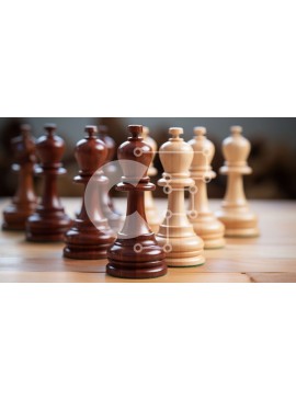 Intra Συλλεκτικό Ξύλινο Παζλ Plywood  4mm - Πιμάτια σκακιού σε ξύλινη επιφάνεια Σε Ξύλινο Κουτί - Διαστάσεις Puzzle: 10x10 cm – 25 κομμάτια