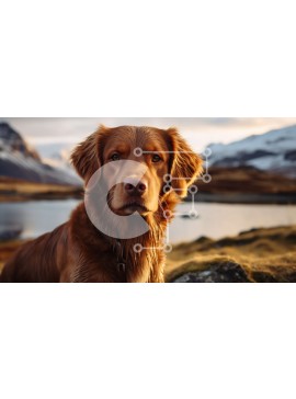 Intra Συλλεκτικό Ξύλινο Παζλ Plywood  4mm - Σοβαρό καφέ σκυλί που στέκεται στο βραχώδες έδαφος Σε Ξύλινο Κουτί - Διαστάσεις: 10x10 cm – 25 κομμάτια