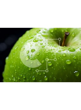 Σετ των 2 Intra Συλλεκτικό Ξύλινο Παζλ Plywood  4mm - Πράσινο μήλο με σταγονίδια νερού Σε Ξύλινο Κουτί - Διαστάσεις: 10x10 cm – 25 κομμάτια