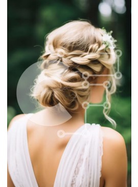 Intra Συλλεκτικό Ξύλινο Παζλ Plywood  4mm - Όμορφο πορτρέτο μιας ξανθιάς γυναίκας με λευκό φόρεμα με floral στέμμα Σε Ξύλινο Κουτί - Διαστάσεις Puzzle: 10x10 cm – 25 κομμάτια