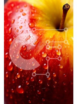 Σετ των 2 Intra Συλλεκτικό Ξύλινο Παζλ Plywood  4mm - Φρέσκο ​​και ζουμερό κόκκινο μήλο με σταγονίδια νερού Σε Ξύλινο Κουτί - Διαστάσεις: 10x10 cm – 25 κομμάτια