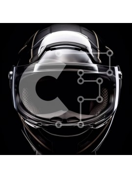 Intra Συλλεκτικό Ξύλινο Παζλ Plywood  4mm - Κοντινή όψη του κράνους μοτοσικλέτας με το φιμέ γείσο Σε Ξύλινο Κουτί - Διαστάσεις Puzzle: 10x10 cm – 25 κομμάτια