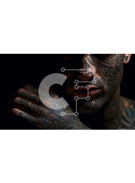 Intra Συλλεκτικό Ξύλινο Παζλ Plywood  4mm - Περίπλοκα τατουάζ με μανίκια σε ανδρικά μπράτσα Σε Ξύλινο Κουτί - Διαστάσεις Puzzle: 10x10 cm – 25 κομμάτια