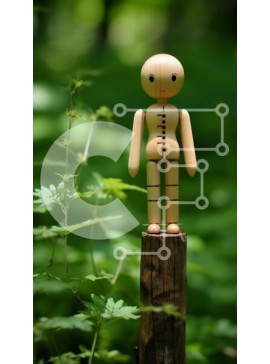 Σετ των 2 Intra Συλλεκτικό Ξύλινο Παζλ Plywood  4mm - Ξύλινο ειδώλιο που στέκεται στο ξέφωτο του δάσους Σε Ξύλινο Κουτί - Διαστάσεις: 10x10 cm – 25 κομμάτια