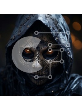 Intra Συλλεκτικό Ξύλινο Παζλ Plywood  4mm - Απόκοσμη φιγούρα με μανδύα με κουκούλα με λαμπερά μάτια Σε Ξύλινο Κουτί - Διαστάσεις Puzzle: 10x10 cm – 25 κομμάτια