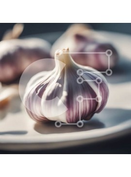 Σετ των 2 Intra Συλλεκτικό Ξύλινο Παζλ Plywood  4mm - Σκελίδες σκόρδου σε ένα άσπρο πιάτο Σε Ξύλινο Κουτί - Διαστάσεις: 10x10 cm – 25 κομμάτια