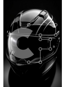 Intra Συλλεκτικό Ξύλινο Παζλ Plywood  4mm - Κομψό μαύρο κράνος μοτοσικλέτας με καθαρό γείσο και ασημί πινελιές Σε Ξύλινο Κουτί - Διαστάσεις Puzzle: 10x10 cm – 25 κομμάτια