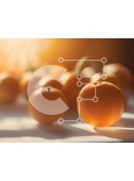 Σετ των 2 Intra Συλλεκτικό Ξύλινο Παζλ Plywood  4mm - Φρέσκα ώριμα πορτοκάλια σε ένα τραπέζι Σε Ξύλινο Κουτί - Διαστάσεις: 10x10 cm – 25 κομμάτια