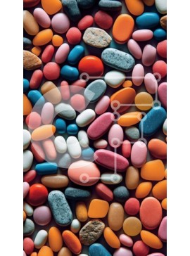 Intra Συλλεκτικό Ξύλινο Παζλ Plywood  4mm - Όμορφη κοντινή εικόνα με πολύχρωμα βότσαλα σε μαύρο φόντο Σε Ξύλινο Κουτί - Διαστάσεις Puzzle: 10x10 cm – 25 κομμάτια