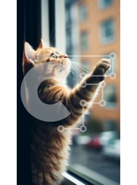 Σετ των 2 Intra Συλλεκτικό Ξύλινο Παζλ Plywood  4mm - Αξιολάτρευτη εικόνα μιας γάτας στο περβάζι Σε Ξύλινο Κουτί - Διαστάσεις: 10x10 cm – 25 κομμάτια