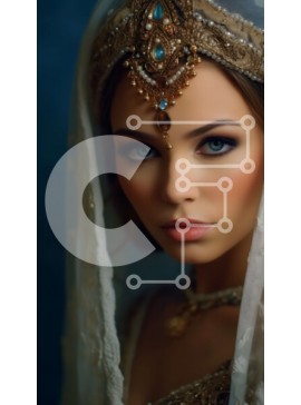 Intra Συλλεκτικό Ξύλινο Παζλ Plywood  4mm - Όμορφη Ινδή νύφη που φορά παραδοσιακό πέπλο και κοσμήματα Σε Ξύλινο Κουτί - Διαστάσεις Puzzle: 10x10 cm – 25 κομμάτια