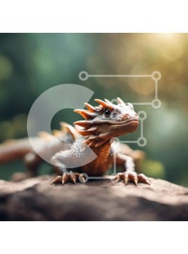 Intra Συλλεκτικό Ξύλινο Παζλ Plywood  4mm - Πολύχρωμη σαύρα σε έναν βράχο στο δάσος Σε Ξύλινο Κουτί - Διαστάσεις: 10x10 cm – 25 κομμάτια