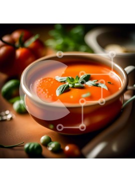 Σετ των 2 Intra Συλλεκτικό Ξύλινο Παζλ Plywood  4mm - Νόστιμο μπολ ντοματόσουπα με φρέσκο ​​βασιλικό Σε Ξύλινο Κουτί - Διαστάσεις: 10x10 cm – 25 κομμάτια