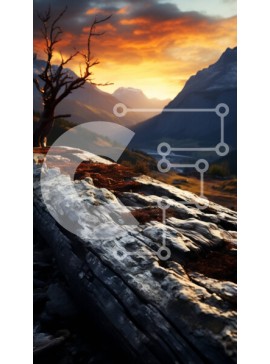 Σετ των 2 Intra Συλλεκτικό Ξύλινο Παζλ Plywood  4mm - Τοπίο ηλιοβασιλέματος που κόβει την ανάσα με το μοναχικό δέντρο στο Rocky Cliff Σε Ξύλινο Κουτί - Διαστάσεις: 10x10 cm – 25 κομμάτια