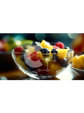 Σετ των 2 Intra Συλλεκτικό Ξύλινο Παζλ Plywood  4mm - Φρέσκο ​​και νόστιμο μπολ με ανάμεικτα φρούτα Σε Ξύλινο Κουτί - Διαστάσεις: 10x10 cm – 25 κομμάτια