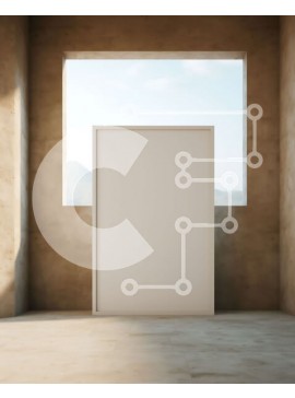 Intra Συλλεκτικό Ξύλινο Παζλ Plywood  4mm - Άδειος καμβάς στη γωνία του μπεζ δωματίου με θέα στο βουνό Σε Ξύλινο Κουτί - Διαστάσεις Puzzle: 10x10 cm – 25 κομμάτια