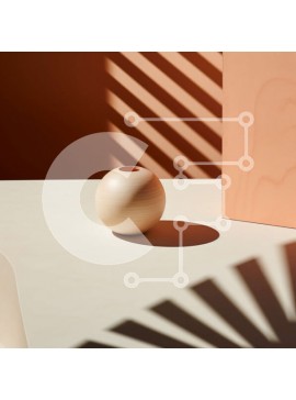 Intra Συλλεκτικό Ξύλινο Παζλ Plywood  4mm - Ξύλινο βάζο σε πορτοκαλί τραπέζι με σκιές Σε Ξύλινο Κουτί - Διαστάσεις Puzzle: 10x10 cm – 25 κομμάτια