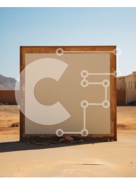 Σετ των 2 Intra Συλλεκτικό Ξύλινο Παζλ Plywood  4mm - Κενή λευκή οθόνη στην έρημο Σε Ξύλινο Κουτί - Διαστάσεις: 10x10 cm – 25 κομμάτια