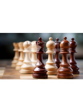 Intra Συλλεκτικό Ξύλινο Παζλ Plywood  4mm - Σκακιέρα με άσπρα και μαύρα κομμάτια σκακιού Σε Ξύλινο Κουτί - Διαστάσεις Puzzle: 10x10 cm – 25 κομμάτια