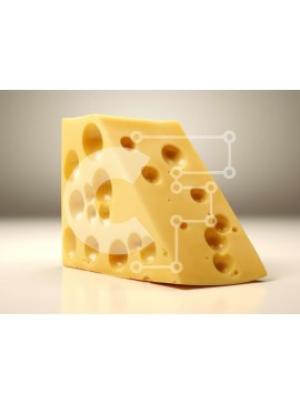 Σετ των 2 Intra Συλλεκτικό Ξύλινο Παζλ Plywood  4mm - Κομμάτι τυρί σε λευκό φόντο Σε Ξύλινο Κουτί - Διαστάσεις: 10x10 cm – 25 κομμάτια