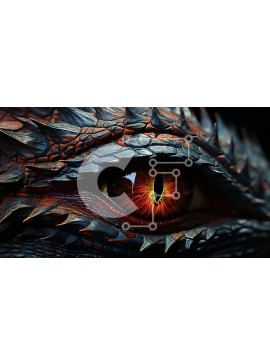 Intra Συλλεκτικό Ξύλινο Παζλ Plywood  4mm - Εκπληκτική κοντινή πλάνο του ματιού ενός δράκου με λεπτομερείς μεταλλικές κλίμακες Σε Ξύλινο Κουτί - Διαστάσεις Puzzle: 10x10 cm – 25 κομμάτια