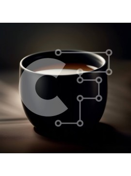 Σετ των 2 Intra Συλλεκτικό Ξύλινο Παζλ Plywood  4mm - Μινιμαλιστική κούπα μαύρου καφέ σε σκοτεινή επιφάνεια Σε Ξύλινο Κουτί - Διαστάσεις: 10x10 cm – 25 κομμάτια