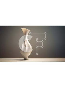 Intra Συλλεκτικό Ξύλινο Παζλ Plywood  4mm - Λευκό βάζο με κυρτό σχήμα Σε Ξύλινο Κουτί - Διαστάσεις Puzzle: 10x10 cm – 25 κομμάτια