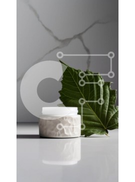 Intra Συλλεκτικό Ξύλινο Παζλ Plywood  4mm - Όμορφη εικόνα λευκού κεραμικού βάζου με πράσινο φύλλο σε μαρμάρινη επιφάνεια Σε Ξύλινο Κουτί - Διαστάσεις: 10x10 cm – 25 κομμάτια