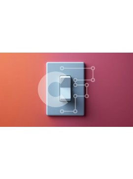 Intra Συλλεκτικό Ξύλινο Παζλ Plywood  4mm - Διακόπτης φωτός σε ροζ και πορτοκαλί φόντο Σε Ξύλινο Κουτί - Διαστάσεις Puzzle: 10x10 cm – 25 κομμάτια