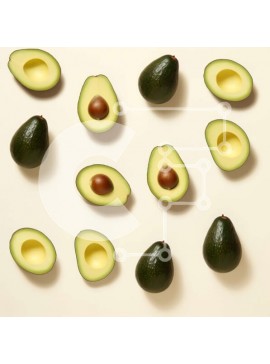 Σετ των 2 Intra Συλλεκτικό Ξύλινο Παζλ Plywood  4mm - Κύκλος από κομμένα αβοκάντο σε άσπρο φόντο Σε Ξύλινο Κουτί - Διαστάσεις: 10x10 cm – 25 κομμάτια