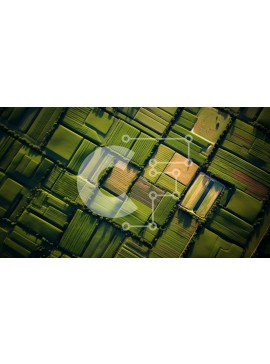 Intra Συλλεκτικό Ξύλινο Παζλ Plywood  4mm - Όμορφη εναέρια άποψη του πράσινου χωραφιού με καλλιέργειες και δέντρα Σε Ξύλινο Κουτί - Διαστάσεις: 10x10 cm – 25 κομμάτια