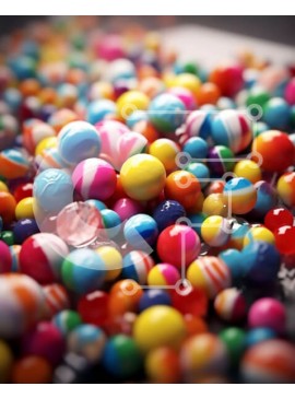 Σετ των 2 Intra Συλλεκτικό Ξύλινο Παζλ Plywood  4mm - Φωτίστε την ημέρα σας με ένα σωρό από πολύχρωμες μπάλες καραμέλας Σε Ξύλινο Κουτί - Διαστάσεις: 10x10 cm – 25 κομμάτια