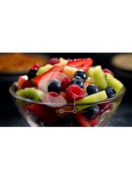 Σετ των 2 Intra Συλλεκτικό Ξύλινο Παζλ Plywood  4mm - Νόστιμη μικτή φρουτοσαλάτα σε σκούρο φόντο Σε Ξύλινο Κουτί - Διαστάσεις: 10x10 cm – 25 κομμάτια