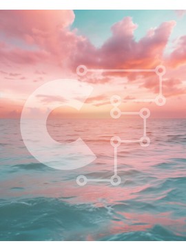 Intra Συλλεκτικό Ξύλινο Παζλ Plywood  4mm - Εκπληκτικό ηλιοβασίλεμα πάνω από τον ωκεανό με ζωηρά ροζ και μπλε σύννεφα Σε Ξύλινο Κουτί - Διαστάσεις: 10x10 cm – 25 κομμάτια