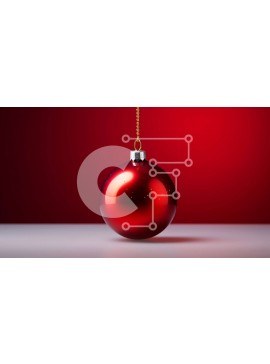 Intra Συλλεκτικό Ξύλινο Παζλ Plywood  4mm - Κόκκινη γυάλινη κρεμαστή διακόσμηση για τις γιορτές και όλο το χρόνο Σε Ξύλινο Κουτί - Διαστάσεις Puzzle: 10x10 cm – 25 κομμάτια