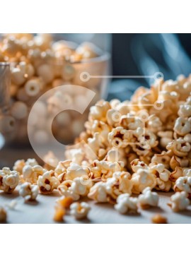 Σετ των 2 Intra Συλλεκτικό Ξύλινο Παζλ Plywood  4mm - Νόστιμο μπολ ποπ κορν με εκπληκτικό αστικό τοπίο Σε Ξύλινο Κουτί - Διαστάσεις: 10x10 cm – 25 κομμάτια